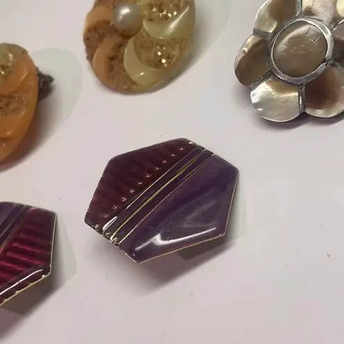 Lot Of 4 Statement Costume Earrings Clip On Clip