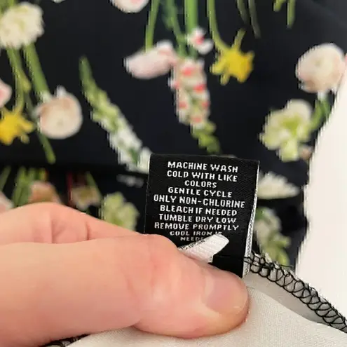 VICTORIA BECKHAM FOR TARGET English Floral Satin Dress Black Green Mini ALTERED Size M