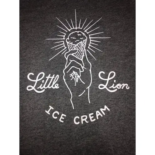 Little Lion Ice Cream Tee Womens Size Medium Gray Fitted Short Sleeve Graphic