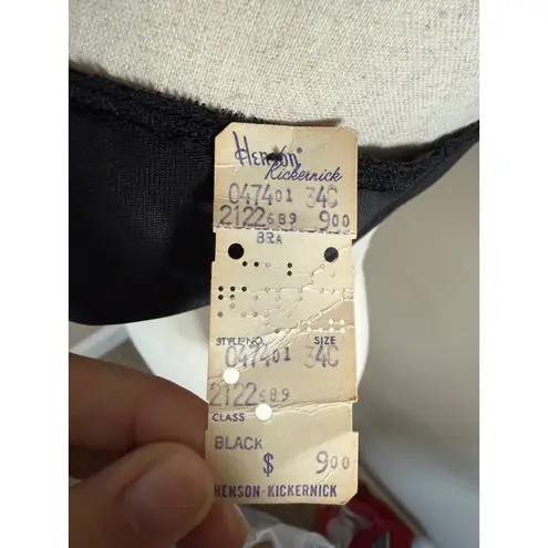 Vintage Black Seamless Strapless Bra Floral Applique New With Tags Size undefined