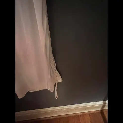 Elegant White Satin Slip Dress with Adjustable Side tie