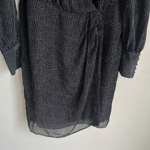 The Kooples SHORT BLACK DRESS WITH POLKA DOT PRINT