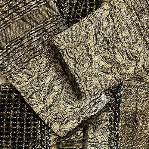 Flashback Velour Patchwork Blazer Jacket Size Small Brown