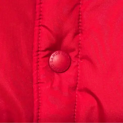 Lands' End Women’s Cardinal Red Quilted Down Puffer Vest Size L