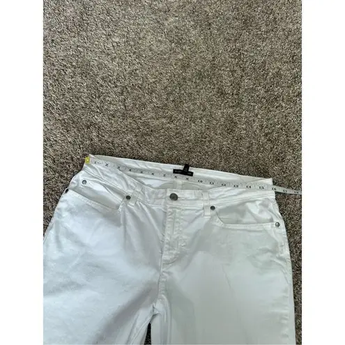 Eileen Fisher  Slim Fit Ankle Jean Mid Rise Organic Cotton White Denim Women’s 10
