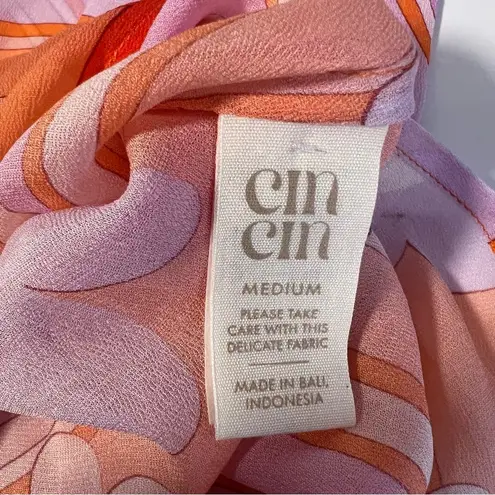 CIN CIN Totem Hoop Maxi Dress Coverup in Bloom Sz M Pink Size M
