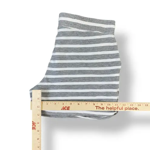 White + Warren Striped Drawstring Shorts Womens Size S Gray White Lounge