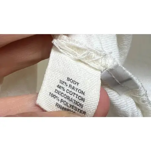 Ruff Hewn Cream Ebroidered Boho Poet Shirt Sz. M