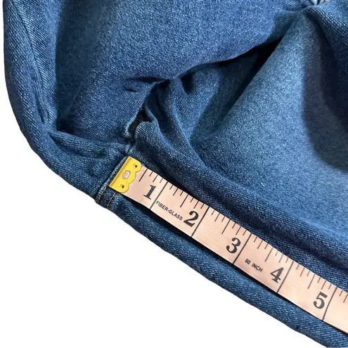 Vintage Y2K Low Rise Flare Leg Bootcut Lace Up Dark Wash Jeans sz 6 Blue