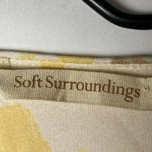 Soft Surroundings NWT WO SIZ XL PETITE TUNIC TOP YELLOW BLACK SAGE FLORAL DESIGN