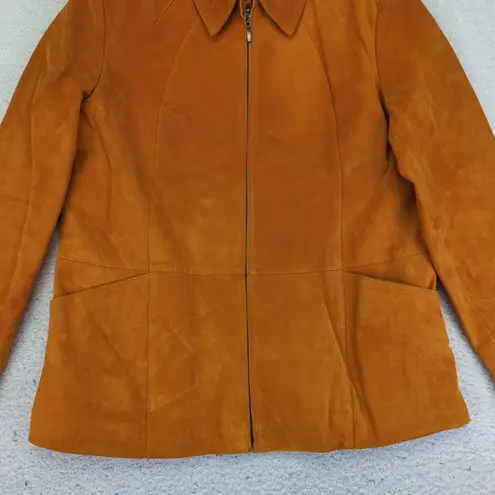 MontanaCo Suede Leather Jacket Women's Full Zip Copper Orange Warm Tone Large