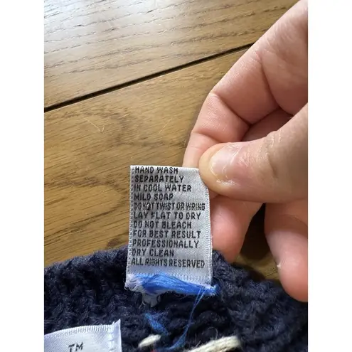 Signature By Northern Isles Cardigan Sweater Size XL Hand Embroidered USA VTG