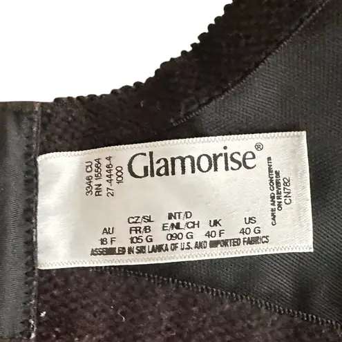 Glamorise MagicLift Original Support Full Figure Bra 1000 Black Womens Size 40G