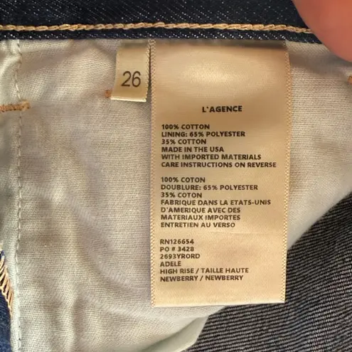 L'Agence “Adele” High Rise Crop Stove Pipe Jeans