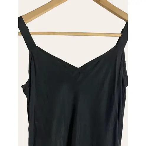 J.Crew  Marco Black Sleeveless Spaghetti Strap Satin Slip Midi Dress Size 00