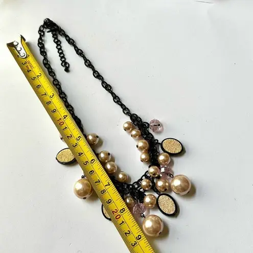 Ny Collection faux pearl pink beaded cluster necklace