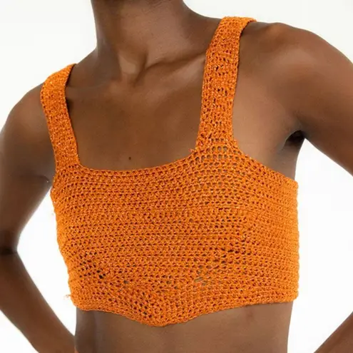Tach Clothing Tank Top noe metallic knit corset womens Orange (large) handmade