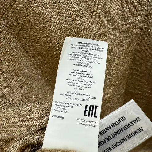 Michael Kors  Turtleneck Size Large NWT Gold Semi-Sheer Metallic Stretch Holiday - Image 12