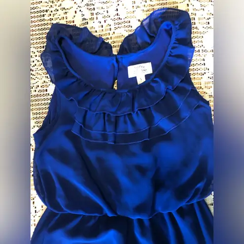 Sweet Storm Blue Ruffled Smocked Sundress Small