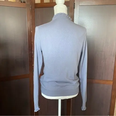 Boden | River Lara Ruffle Mock Neck Pullover Sweater Purple Size 6