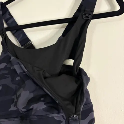 Sweat & Milk Camouflage Nursing Sports Bra Clip Front Workout Gray Size M