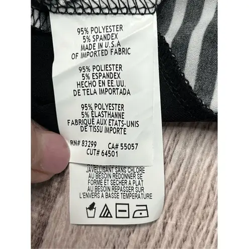 Tiana B. Modern Geometric Greek Patterned Black Swing Dress 22W Plus Size NWT White