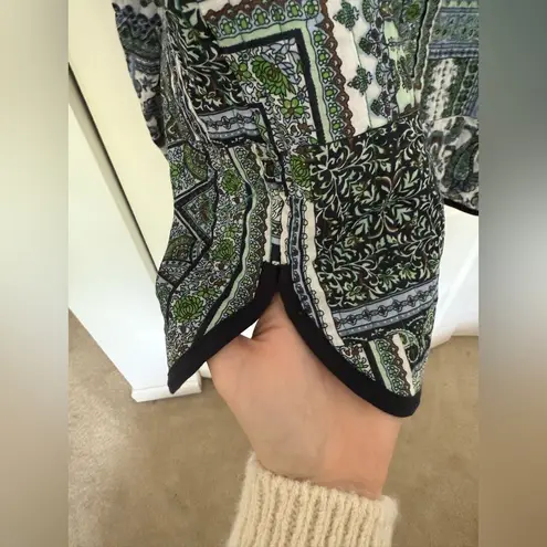 Vintage Reversible Quilted Green Paisley Bandana Jacket Button Down Size XL