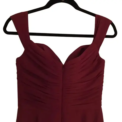 DESSY COLLECTION Vivian Diamond 2970 Claret Off the Shoulder Draped Dress $284 Red Size 14