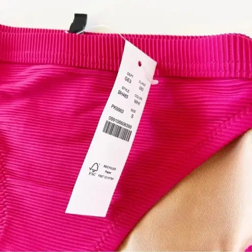 J.Crew  Ribbed trim hipster full coverage bikini bottom Wild Hibiscus Small NWT - Image 3