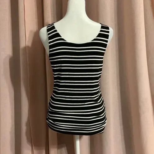 Chico's  Black and White Striped Tank Top Size 0 Small