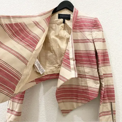 BCBG MAXAZRIA Abbey & Renee Red Multi Stripe Draped Blazer & Short Set Size XS/S