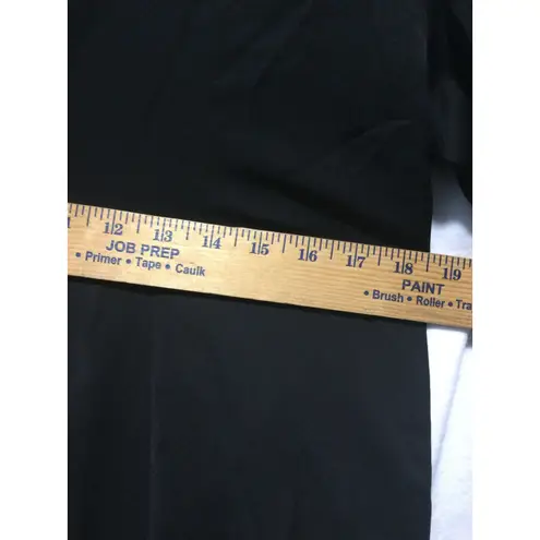 Black Long Sleeve Button Down Shirt Top with Faux Fur Cuffs Women's siize S