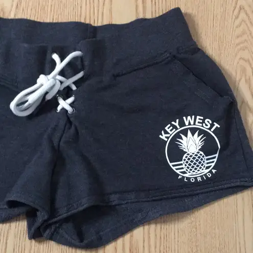 Womens Southern Spirit Tie Up Booty Shorts from Key West Florida Size Large Gray