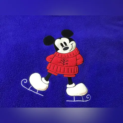 Vintage Disney store Mickey Mouse on ice skates Fleece size large thumbnail 2
