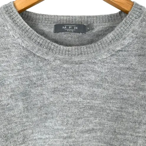 MFH Knits Ash Gray 100% Baby Alpaca Crew Neck Sweater Size Large