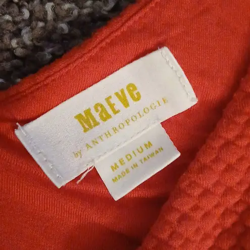 Maeve anthropologie vibrant red quilted shift dress size medium