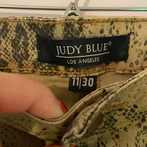 Judy Blue Skinny Fit Snake Print Jeans Brown Green High Rise Women size 11 / 30