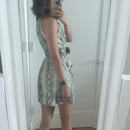 Zimmermann corsage safari snake printed belted dress