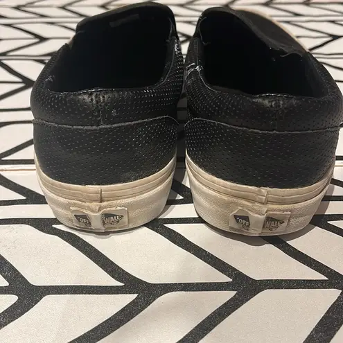 Vans  black leather slip-on sneaker size 7.5 women