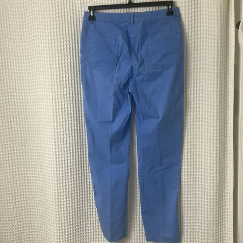J. McLaughlin  5-Pocket Stretch Cotton Spandex Twill Straight Leg Pants Blue