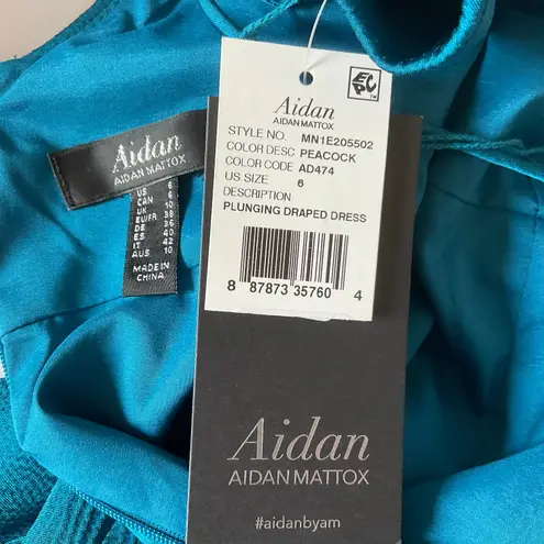 Aidan Mattox Backless Sleeveless Mini Sheath Cocktail Party Dress Size 6 Blue