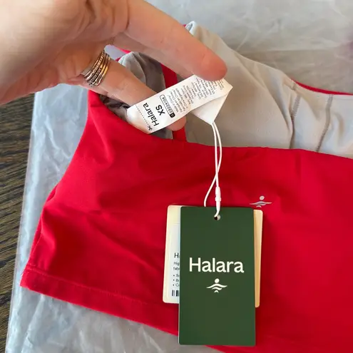 Halara UltraSculpt Cropped Yoga Tank Top red “auroa orange” XS NWT