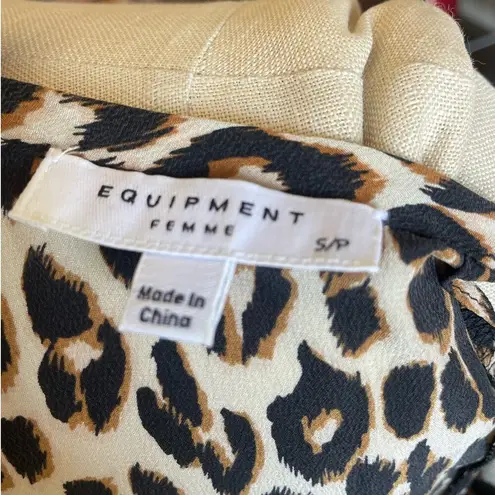 Equipment Aubrey Dress Silk Leopard Cheetah Relaxed Shift Dress Size Small