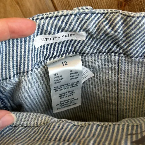 Seven7 jeans denim striped utility skirt size 12