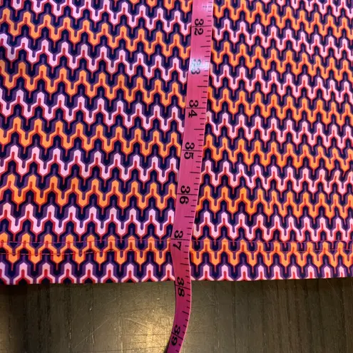 Ellie Kai Geometric Print 3/4 Sleeve Stretch Dress 4 Travel Packable Preppy Purple