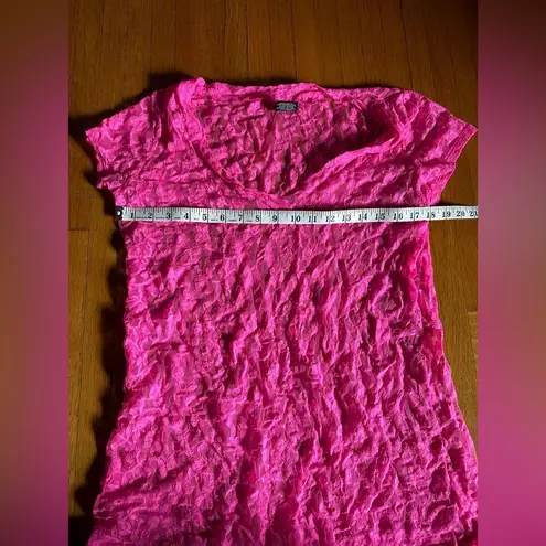Vanity Hot Pink Stretchy Lace Top, 2XL Size 2X