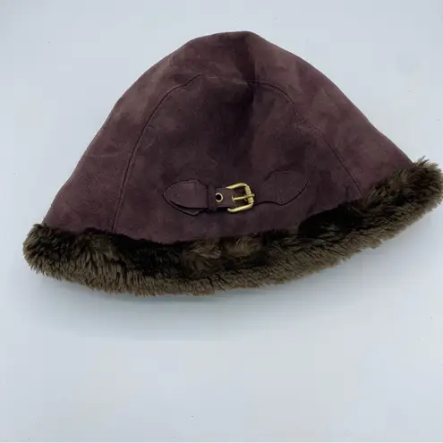 Eric Javits Vail Winter Hat In Brown Suede Water Repellent Adjustable Size