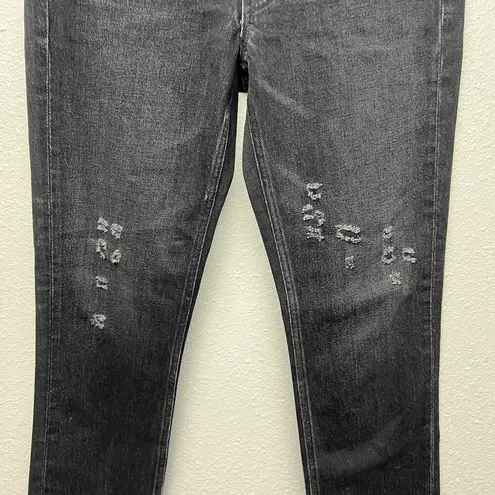 Vince  Charcoal Wash Distressed High-Rise 5-Pocket Cotton Jeans Womens Size 27