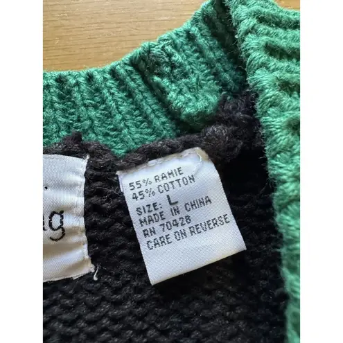 Sharon Young Size Large Hunting Gaming Knit Cardigan Sweater Ducks Dog Vintage