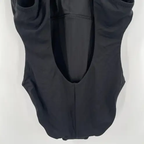 Robin Piccone Ava Open Back Swimsuit Size 6 Black NWOT Racer One Piece Swim NEW